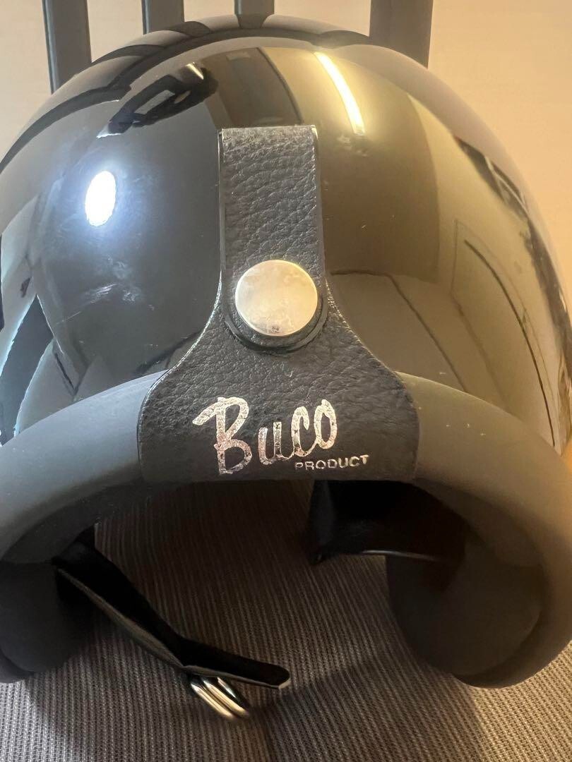 Vintage BUCO TOYS McCOY Motorcycle Jet Helmet S Black | eBay