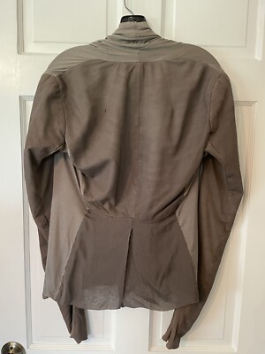 Rick Owens Olmar & Mirta dust silk & leather single button jacket