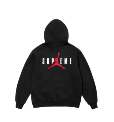 Supreme x Jordan Hooded Sweatshirt Black 24FW 100%Authentic HF0836