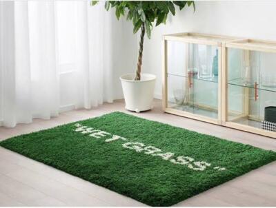 Virgil Abloh Ikea Markerad Wet Grass Rug Green OFF White Limited