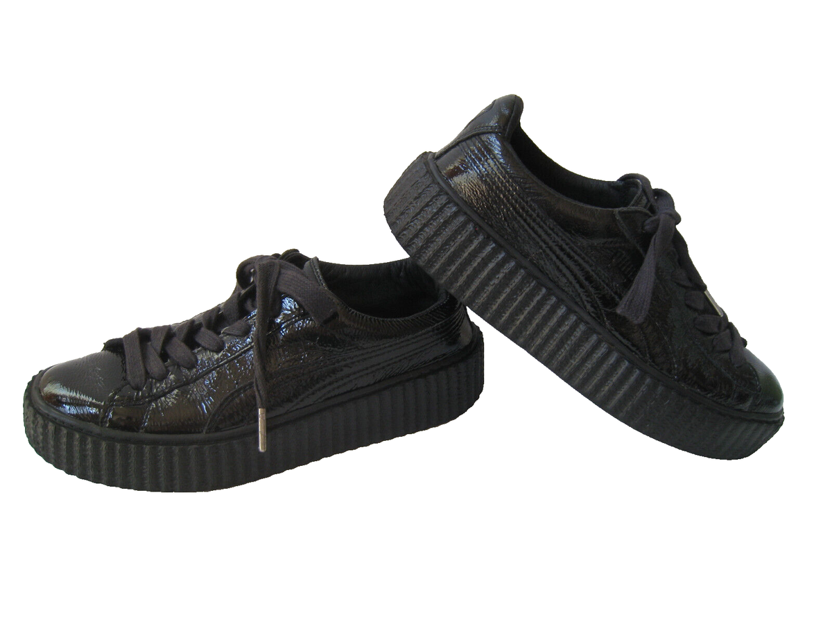 PUMA FENTY BY RIHANNA BLACK PATENT LEATHER SNEAKERS SIZE US 7.5