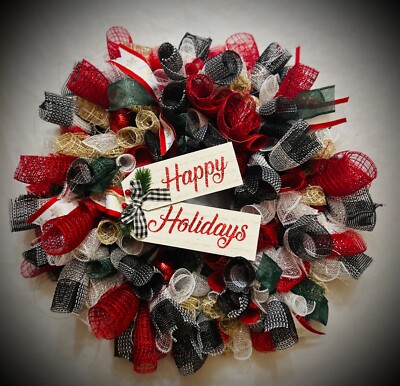 Christmas Wreath happy holidays Large 20