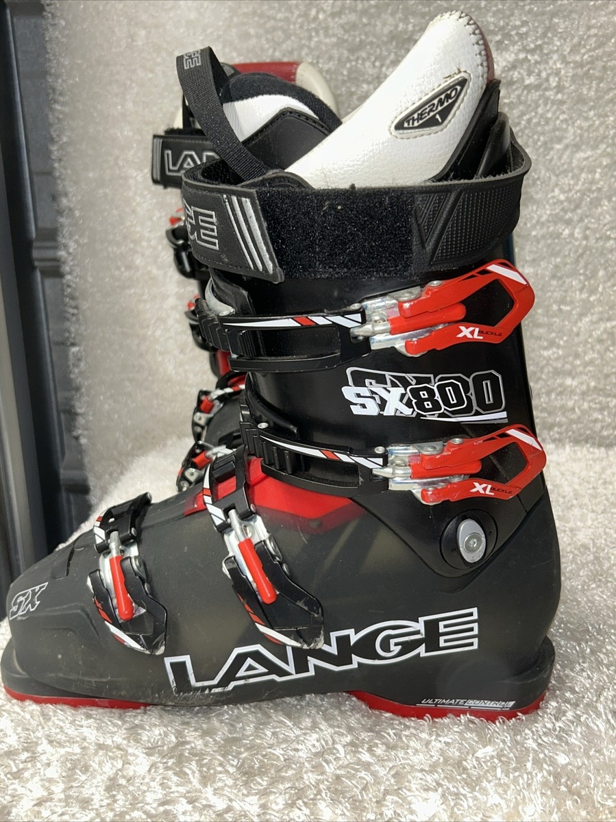 Lange SX80 Black Red Downhill Ski Boots Men's Size 206 MM/ 265