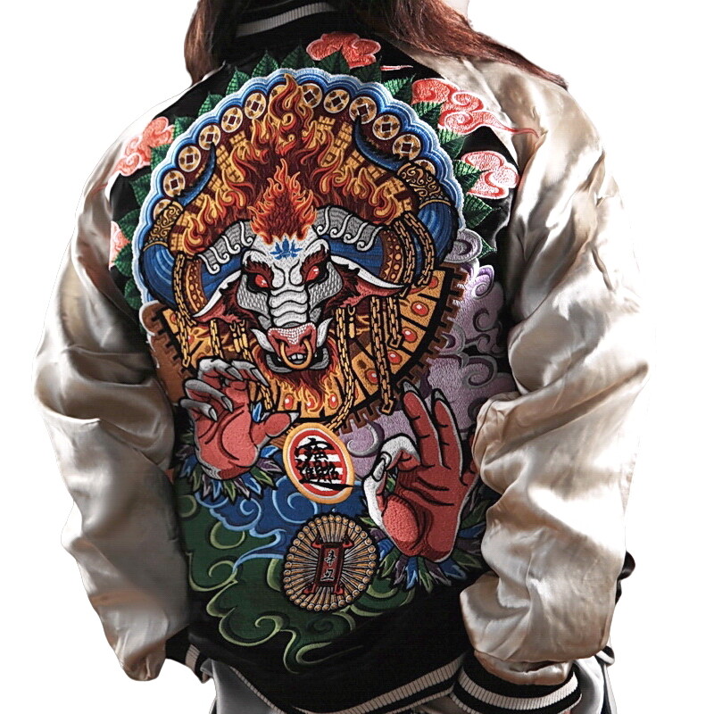 souvenir jacket Indian motif / スカジャン souvenir jacket Indian