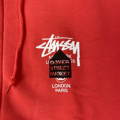 Stussy X Dover Street Market DSM World Tour Zip Hoodie Mens XL