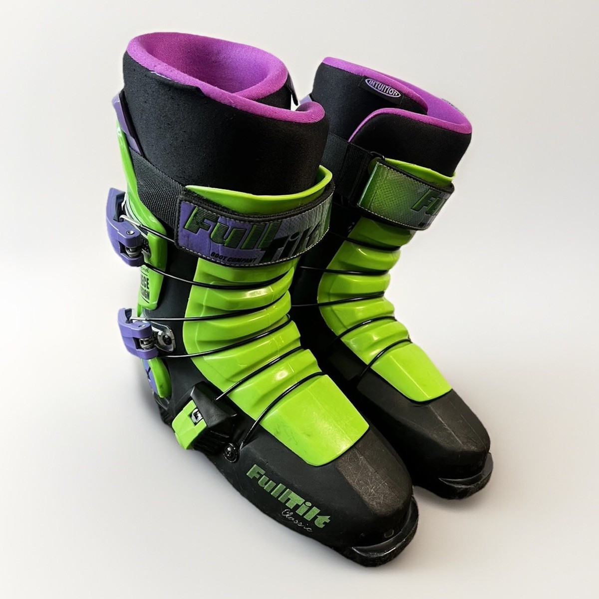 Full Tilt Classic Original Ski Boots, Size 25-25.5 - Purple Green