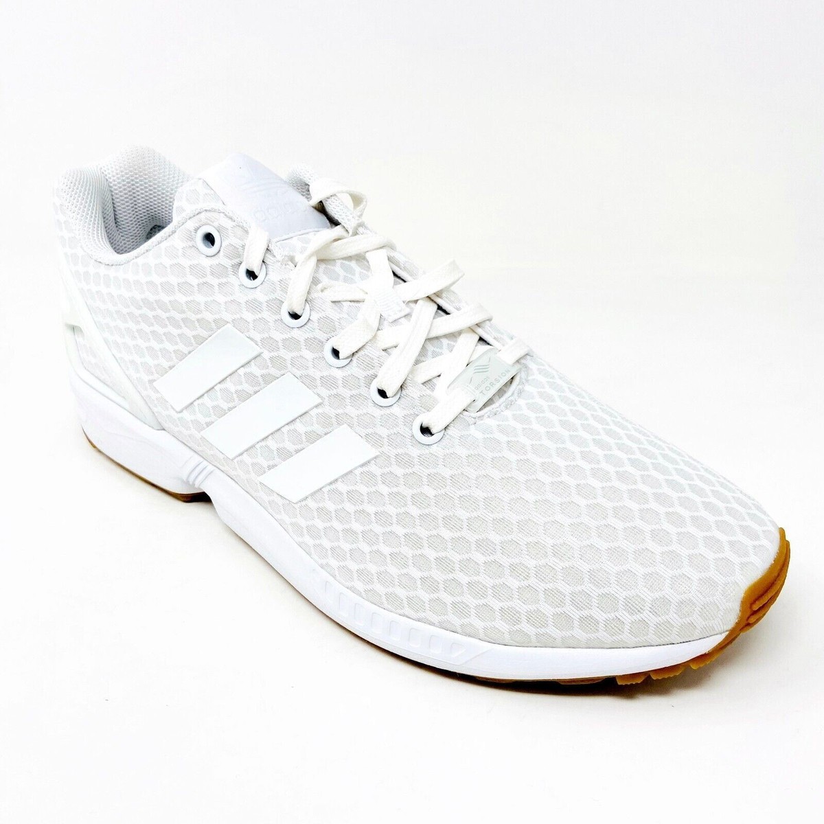 Adidas Originals ZX Flux Torsion White Gum Mens Running Shoes