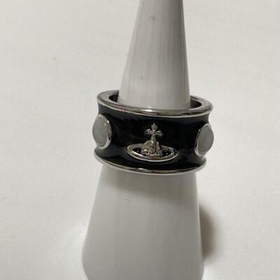 Vivienne Westwood Ring Size 6.5-7 King Black Silver NO BOX [EJ210