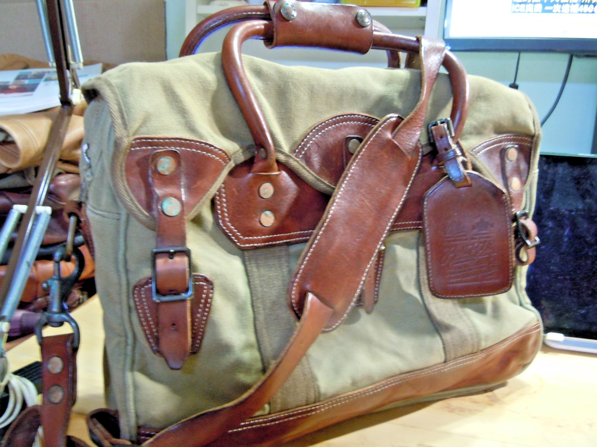 Vintage Polo Ralph Lauren RRL Leather & Canvas Briefcase Messenger