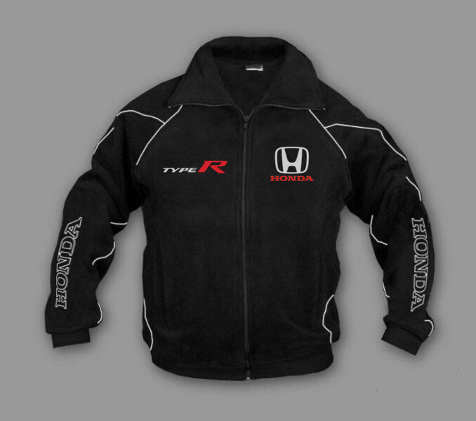 New Men Honda Type-R RACING Fleece Jacket Sweatshirt Full Zip