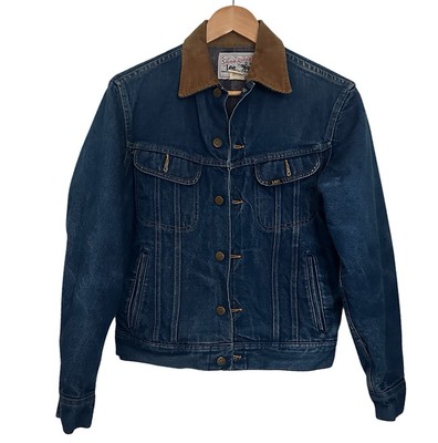 Vintage Lee Storm Rider Denim Jacket Men's Size 36R Corduroy