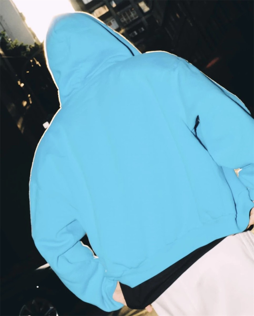SKYLRK Zip Hoodie Blue Justin Bieber Men's Streetwear Heavyweight