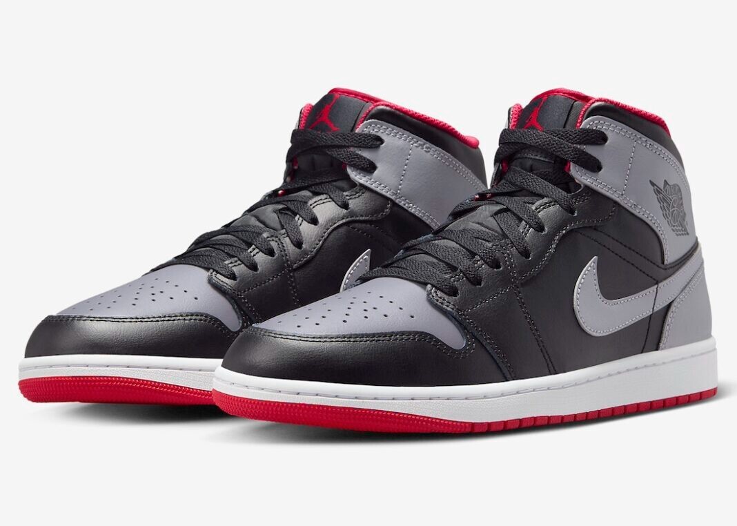 Air Jordan 1 Mid Bred Shadow Black Cement Grey Red Shoes DQ8426