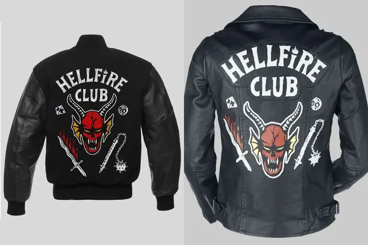 Handmade TV Series Stranger Things Hellfire Club Black Varsity