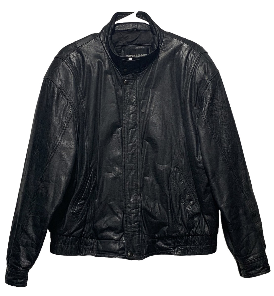 Expressions International Men's Bomber Jacket Vintage Black