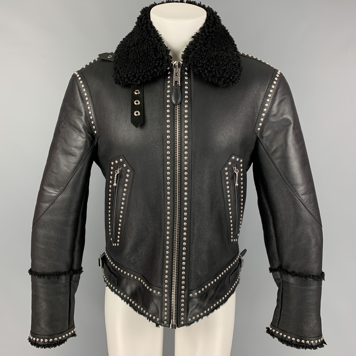 GIVENCHY by Ricardo Tisci FW 2017 Size 38 Black Studded Leather