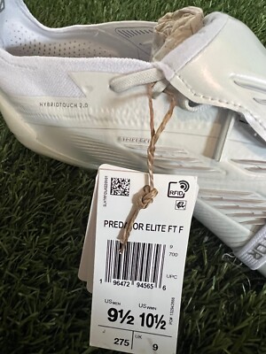 NEW Adidas Predator Elite FT - Size 9.5 U.S White FG Pearlized