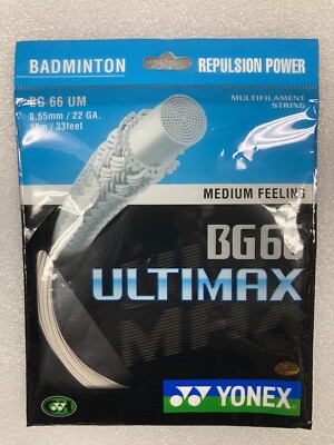 New Yonex BG66 Ultimax 66UM Badminton String (1 Pack) White | eBay