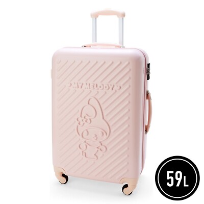Sanrio My Melody Suitcase 59L Dial Lock Pink Embossing Rabbit