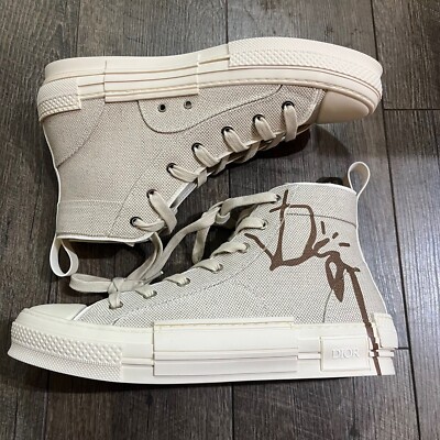 Dior × Travis Scott ,Cactus Jack B23 High Top Logo Sneakers in Off