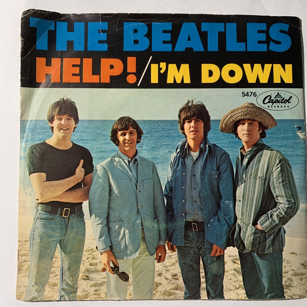 RARE 45 RPM RECORD: “Help!” / “I'm Down,” The Beatles w/ Picture