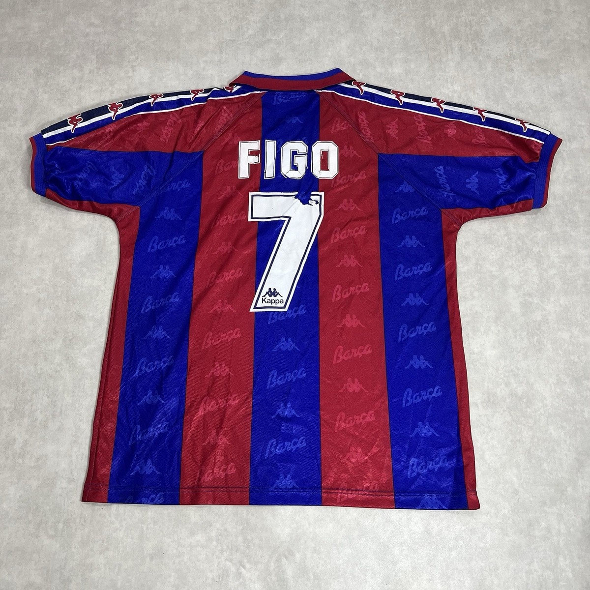Barcelona 1995-97 Home Shirt - Figo #7 - Size L - Player Issue