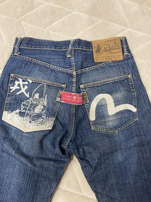 EVISU Paris Jeans Straight Denim Pants Men's L Size 32 x 34 Used