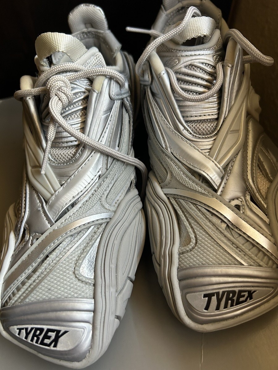 balenciaga silver tyrex sneakers size 4 | eBay