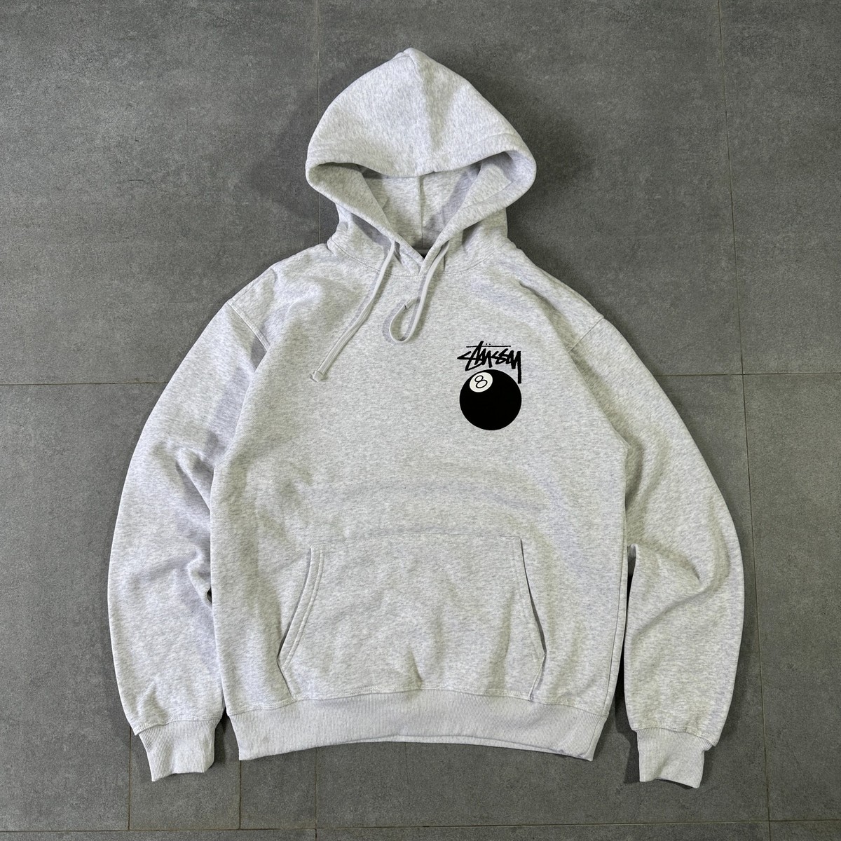 Stussy Hoodie Men Xlarge Full Zip Fleece 8 Ball Graphic Back