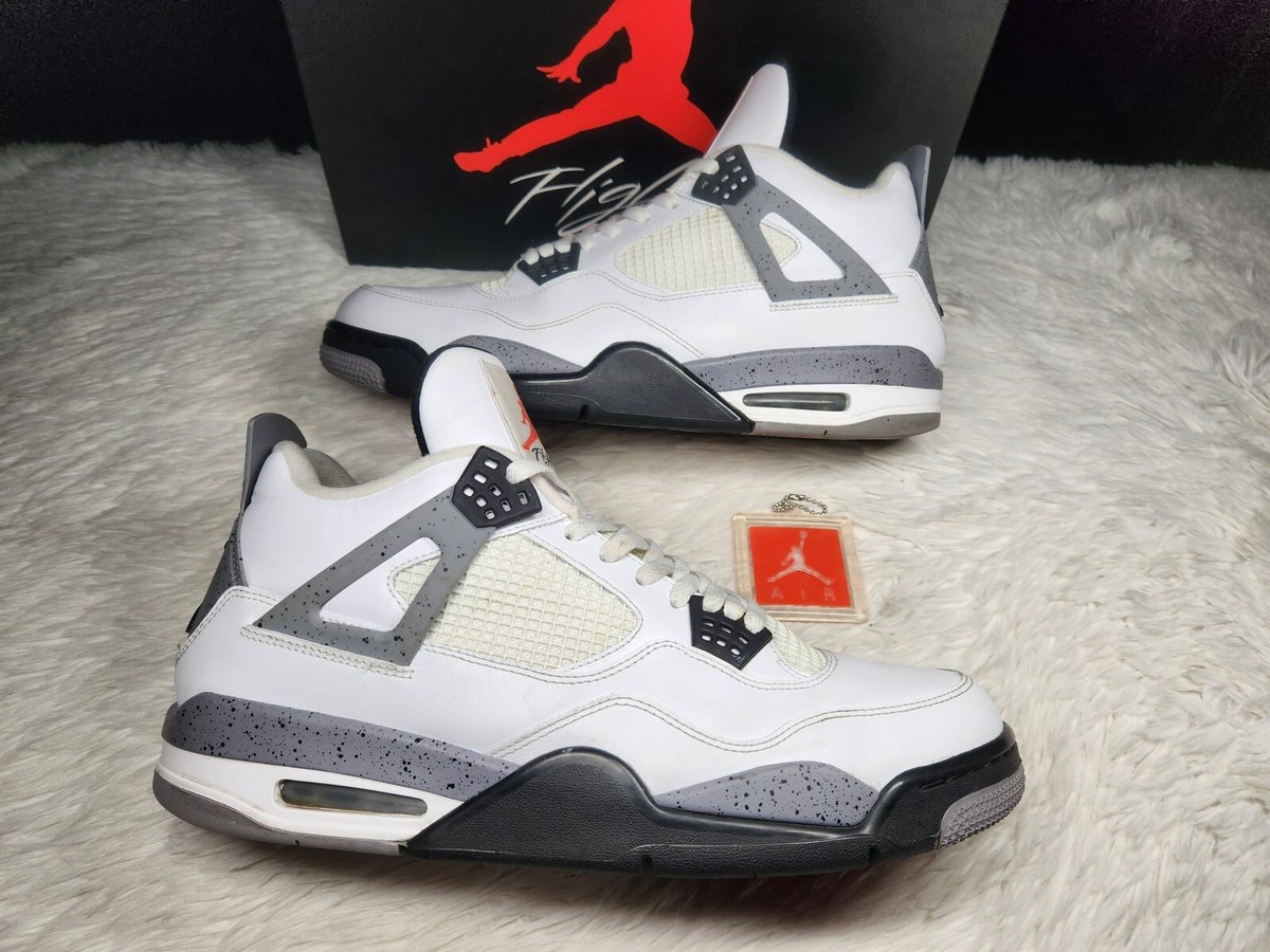 2012 Nike Air Jordan 4 Retro OG White Cement Black 308497-103