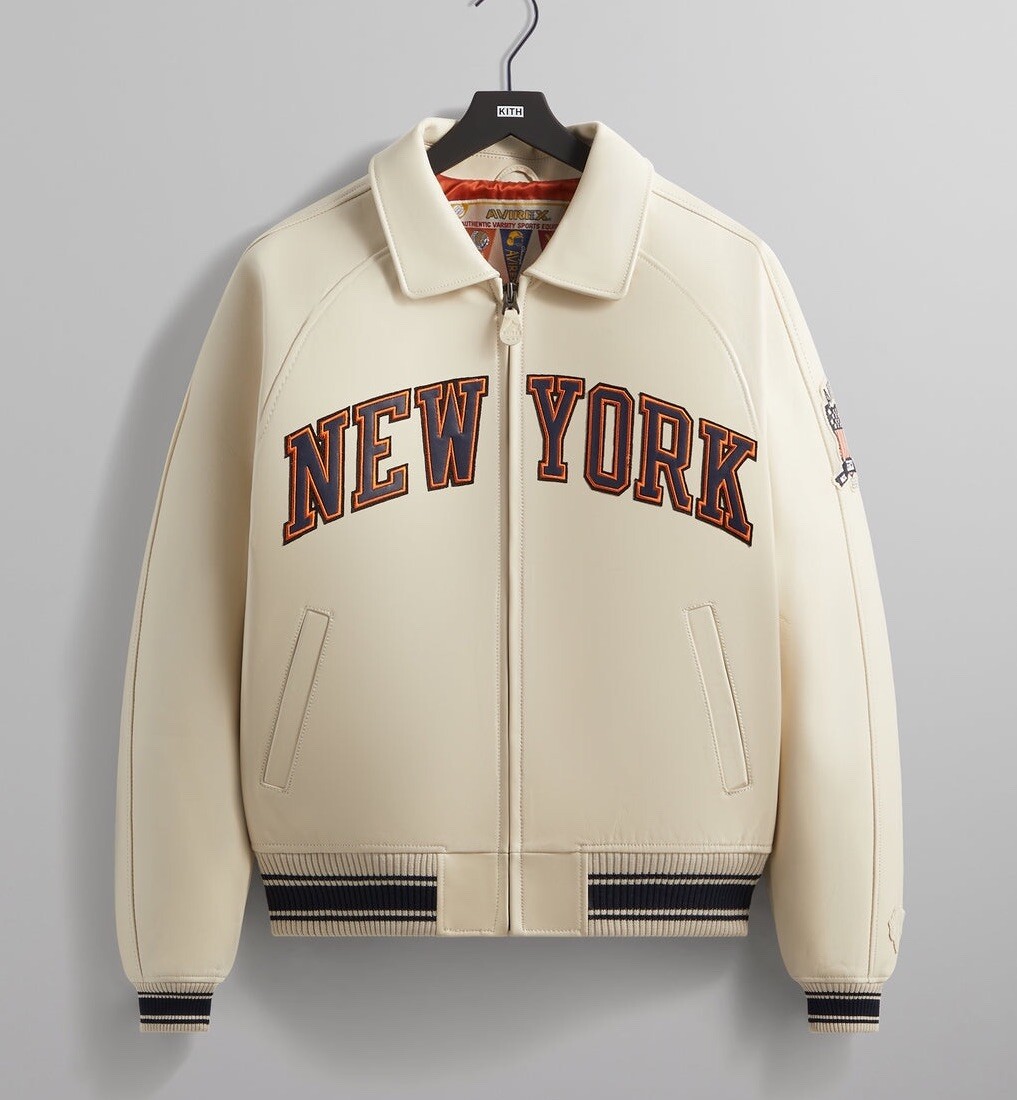 Kith & AVIREX for the New York Knicks Icon Leather Jacket in