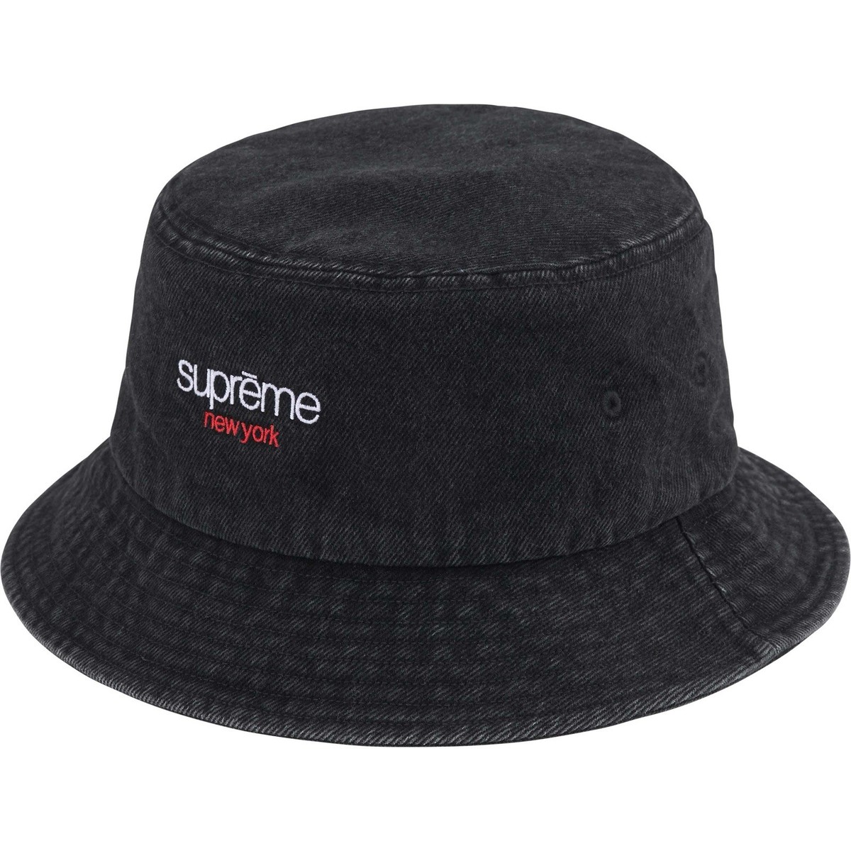 SUPREME DENIM CRUSHER BOONIE BLACK Size S/M BUCKET HAT EMBROIDERED