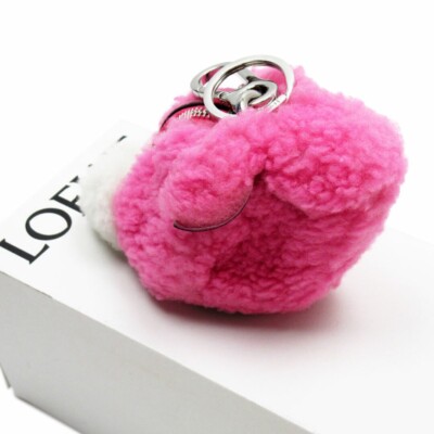 LOEWE Animal Rabbit Bunny Coin Purse Charm Key chain Key Pink