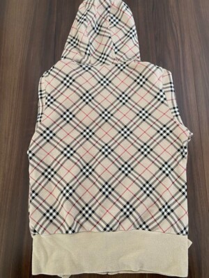 BURBERRY BLUE LABEL Nova Plaid Zip Up Hoodie beige size 38 XS