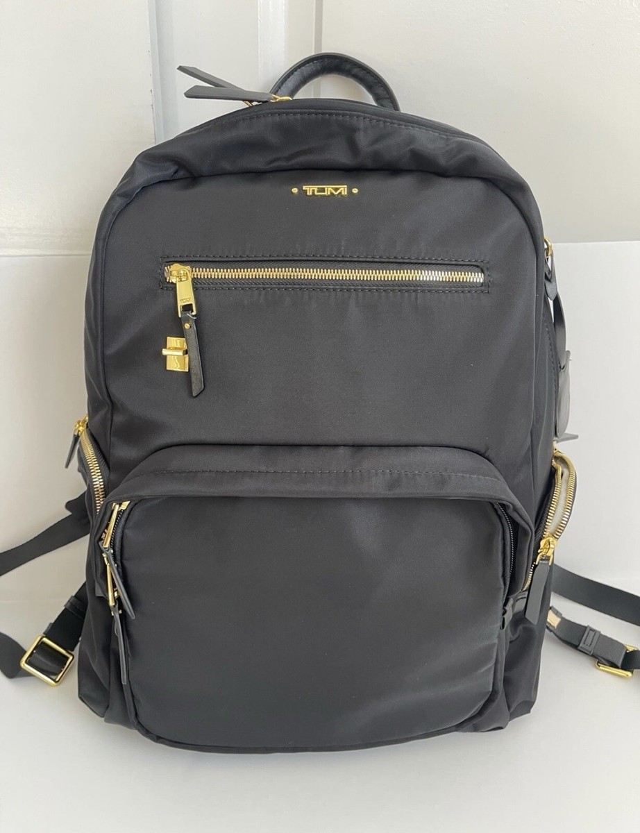 Tumi Voyageur Carson Backpack Black/Gold Hardware | eBay