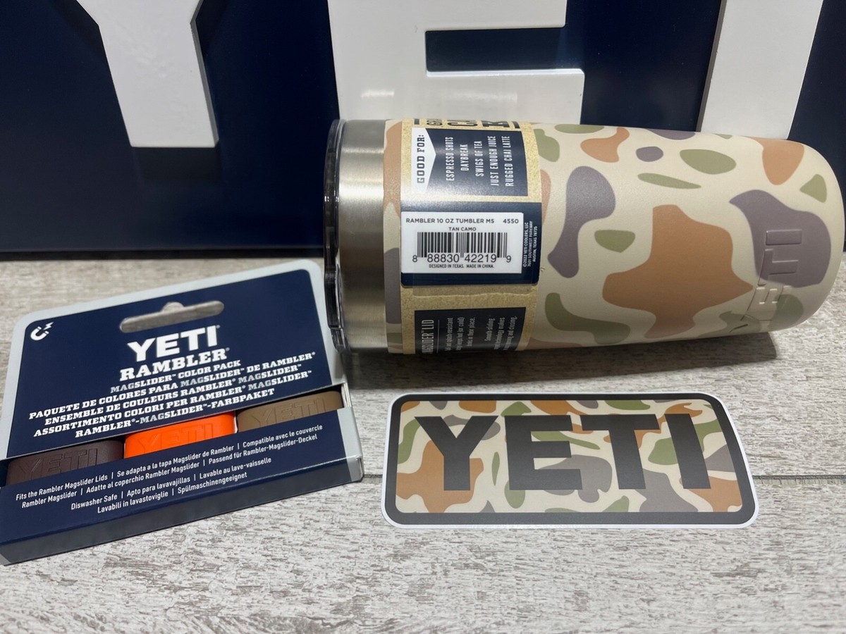 YETI Rambler 10oz Tumbler * TAN CAMO!* w/WETLANDS MagSlider Pk+