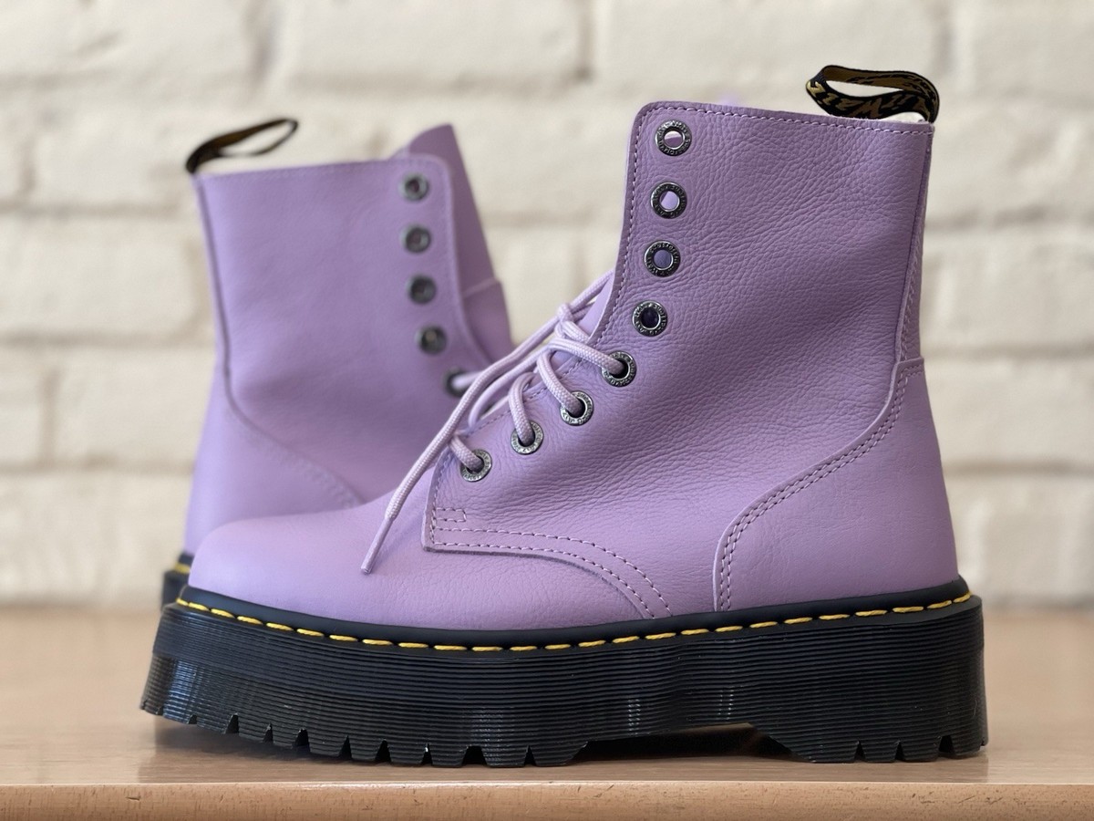 Dr. Martens Jadon III Pisa Leather Platform Side Zip Purple Combat