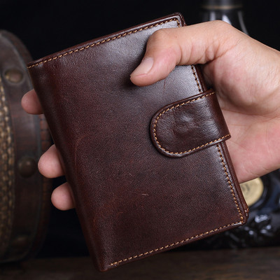 Men's Genuine Leather Wallet Coin Purse Card Case Mens Vintage