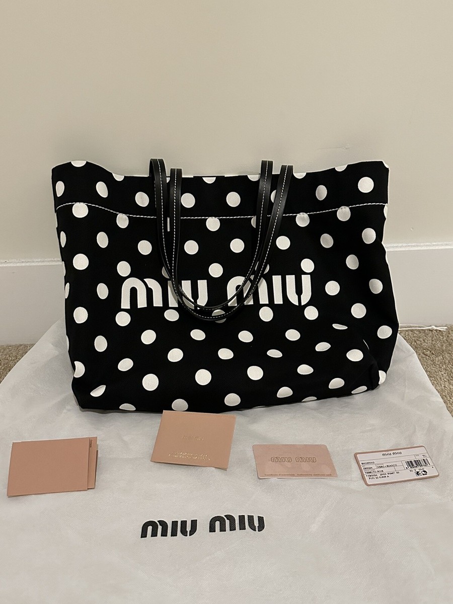 MIUMIU Polka Dot Shopping Tote Bag | eBay