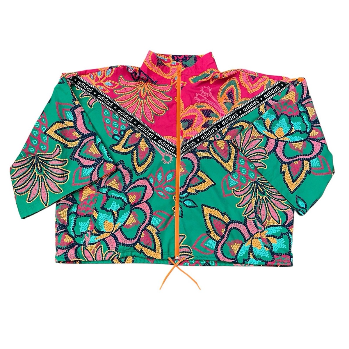 ADIDAS FARM RIO Jacket Women's 3XL Pineapple Floral Windbreaker