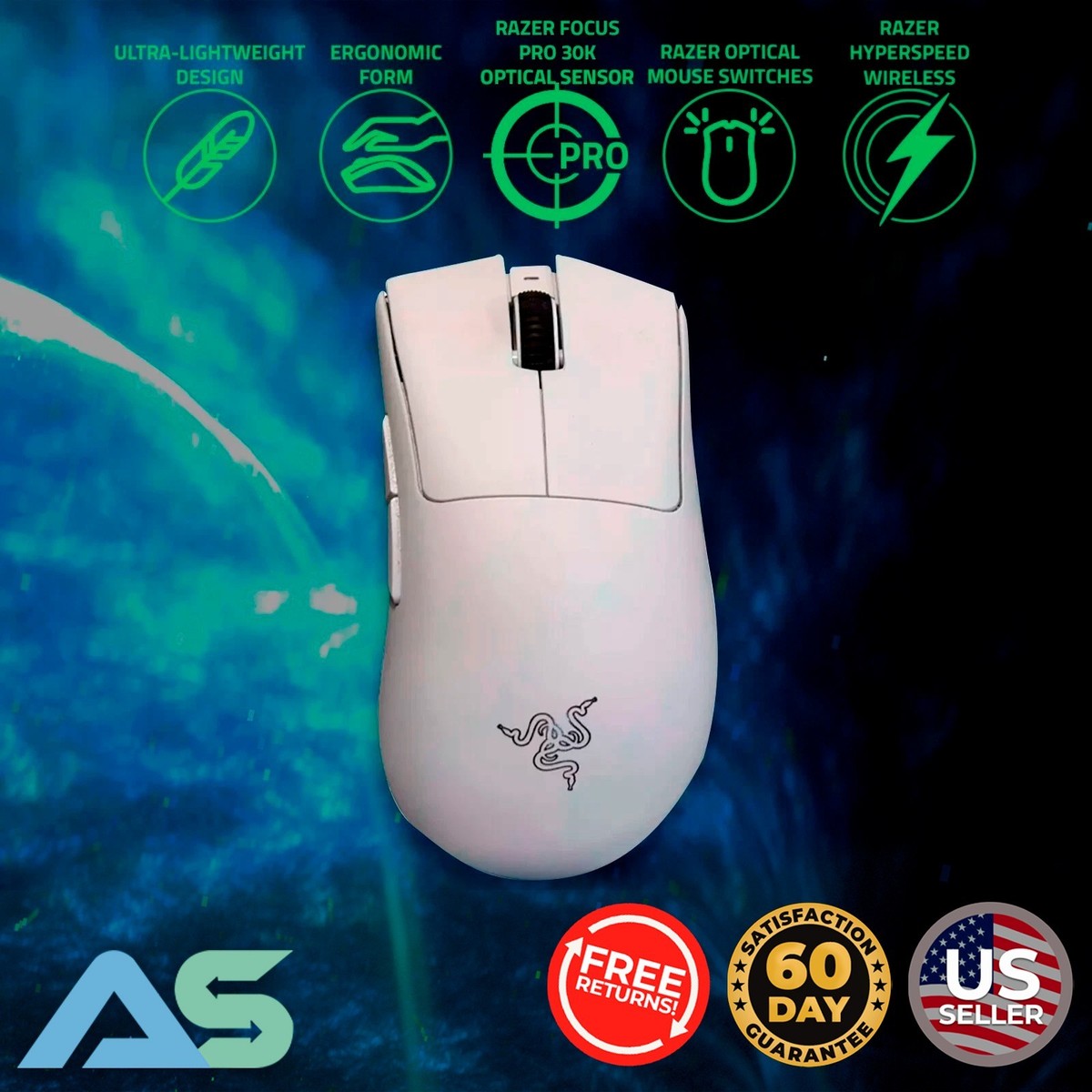 Razer Deathadder V3 Pro Ultra-Lightweight HyperSpeed Wireless