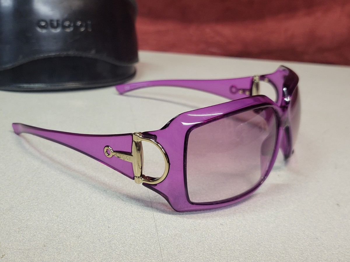 Gucci Womens Purple Horsebit 2562/S PT2 60 15 115 Oversize Square