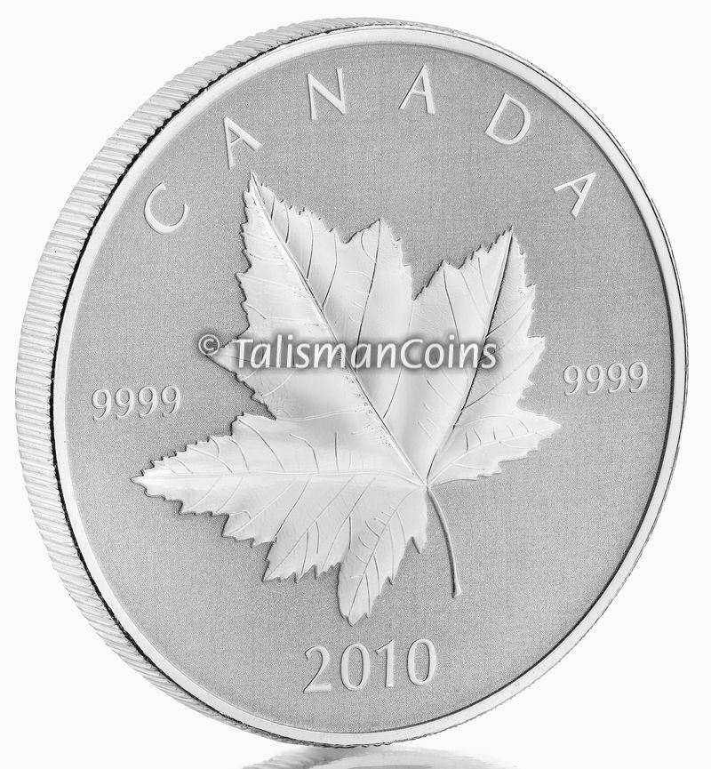Canada 2010 MAPLE LEAF $5 1 Troy Oz Pure Silver REVERSE PROOF