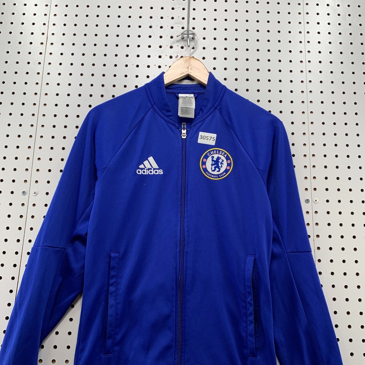 Chelsea FC Futbol Soccer Track Jacket Mens XS Blue Full Zip Adidas