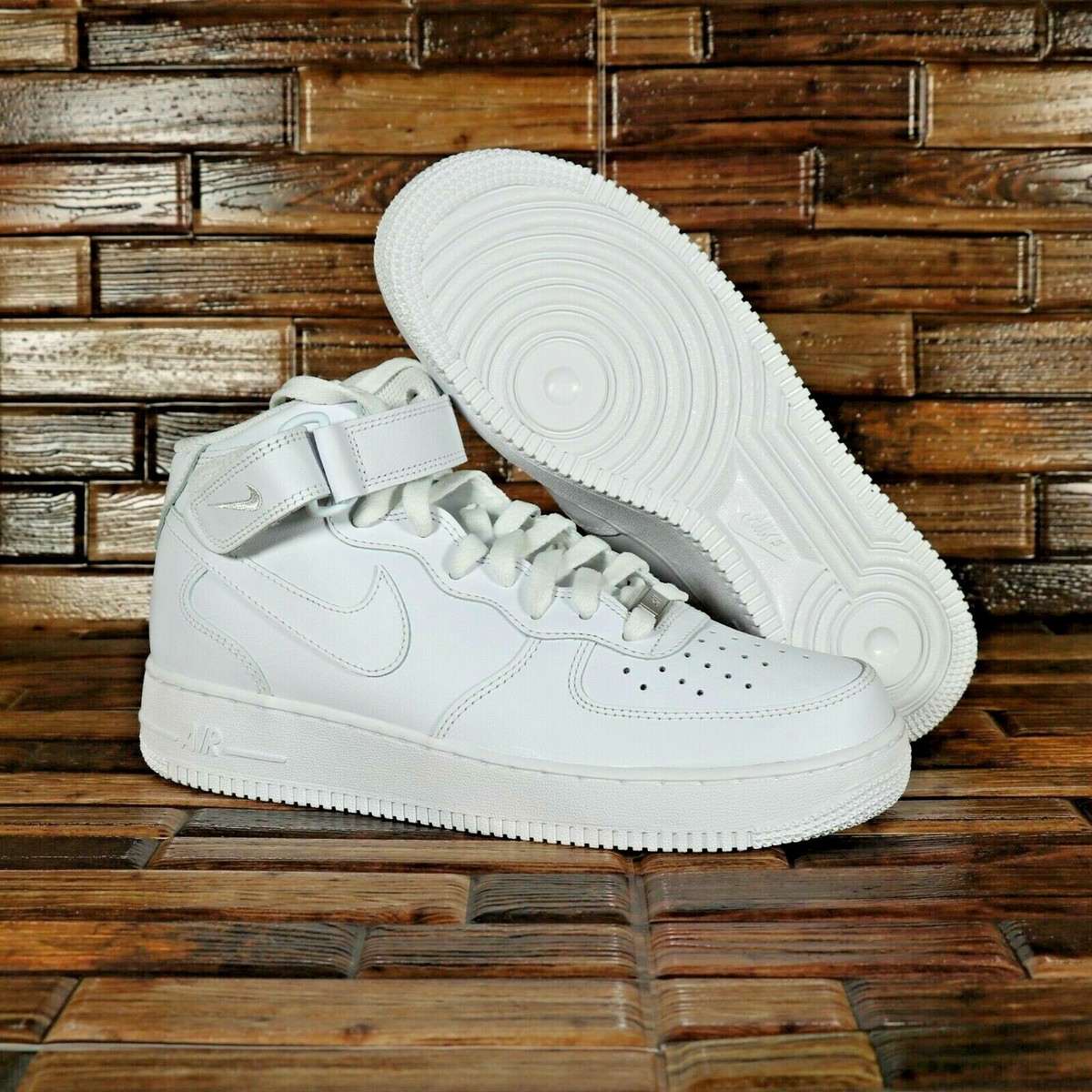 Nike Air Force 1 07 Mid Triple White Women Casual Shoes Sneakers