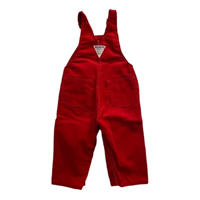 Vintage NWT Deadstock OshKosh B'Gosh Red Overalls Vestbak 12