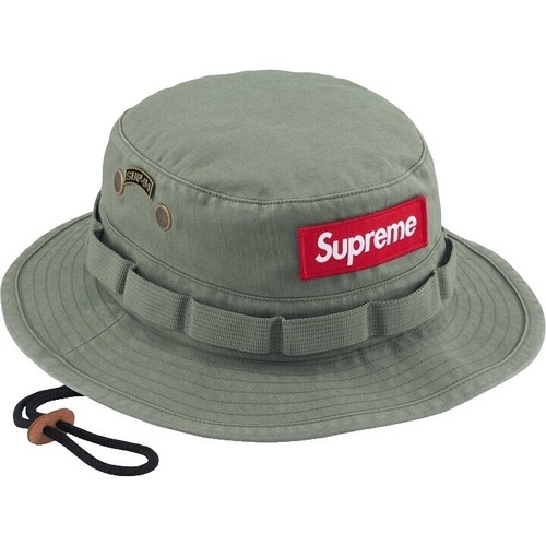 NWT Supreme Woven Pattern Box Logo Boonie Bucket Hat Beige Men's