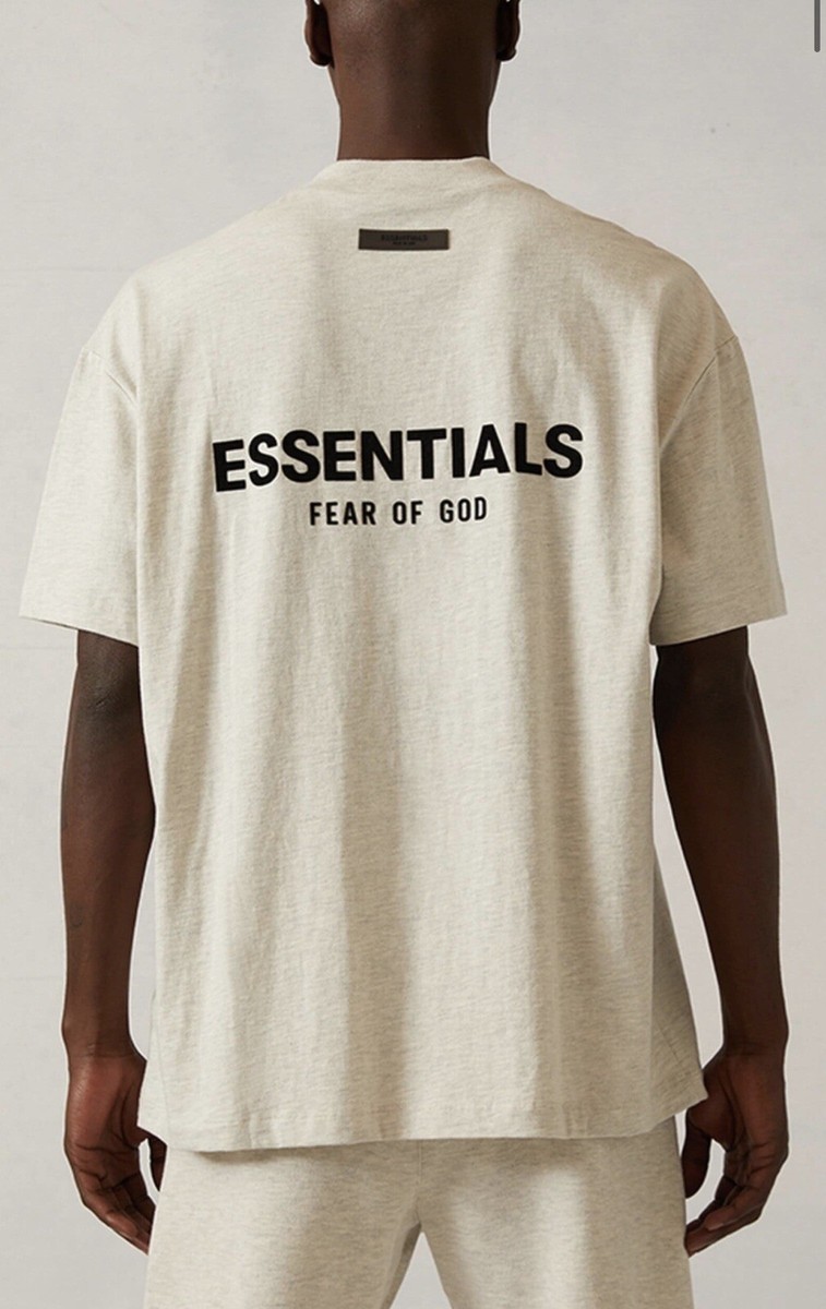 Fear of God Essentials Light Oatmeal Short Sleeve T-Shirt Size X