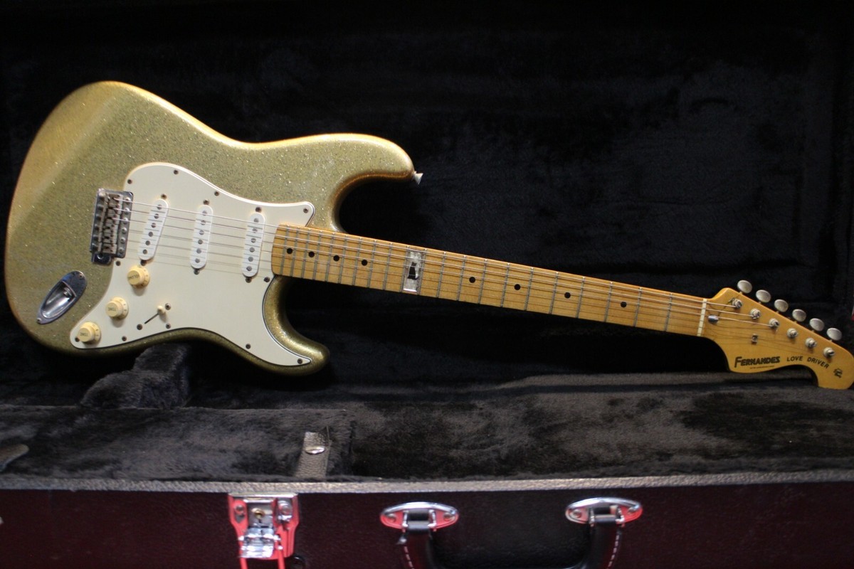 USED Fernandes Love Driver Stratocaster Type Electric Guitar Gold