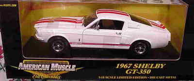 1967 Shelby Mustang GT350 White/Red 1:18 Ertl American Muscle